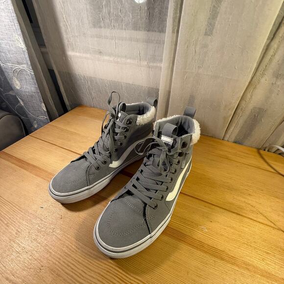 Vans Sk8-Hi MTE Gray Suede Sherpa Lined High Top Sneakers Women’s 8 - Picture 3 of 14